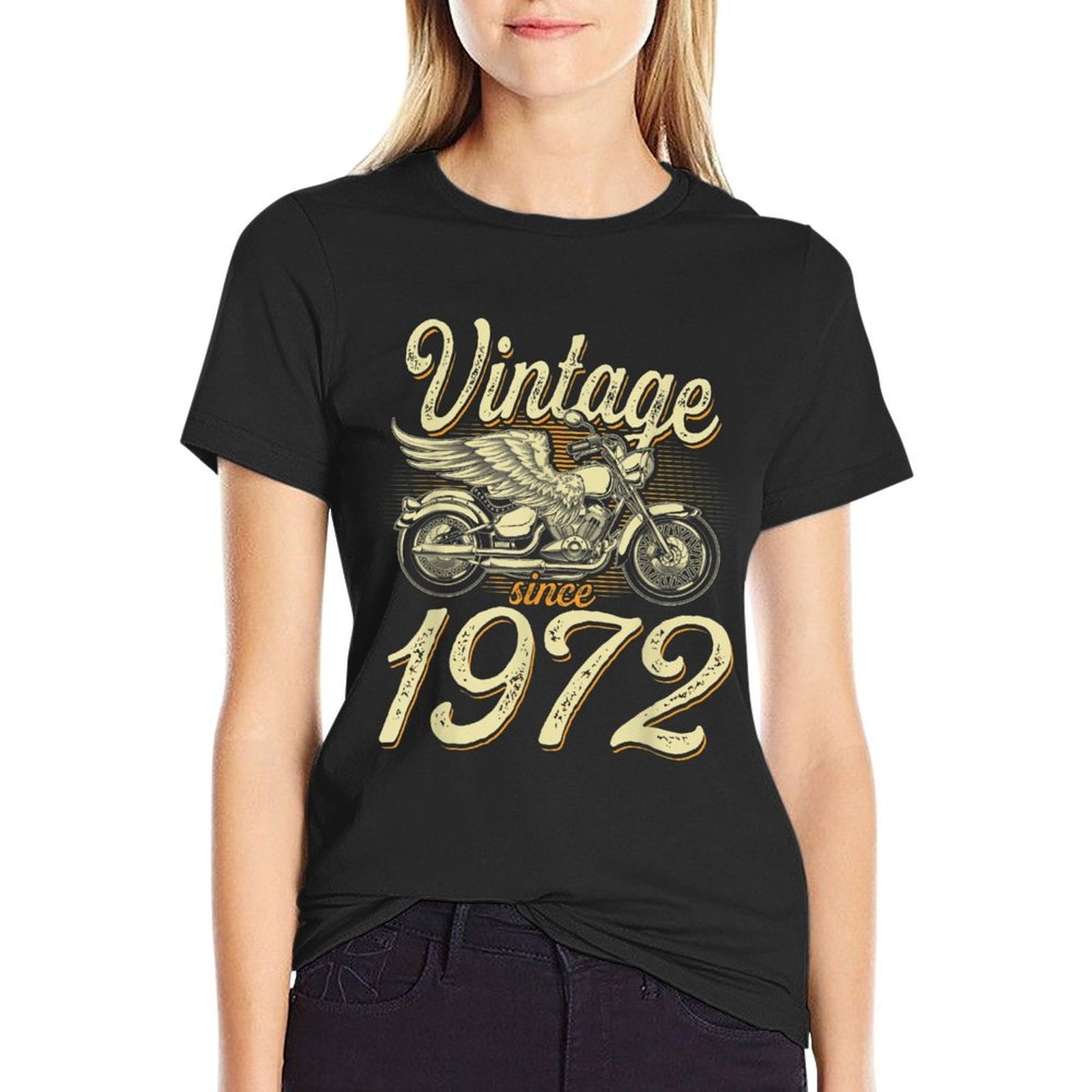 1972 Vintage Motorcycle Biker Funny 50th Birthday  Cotton T-Shirt