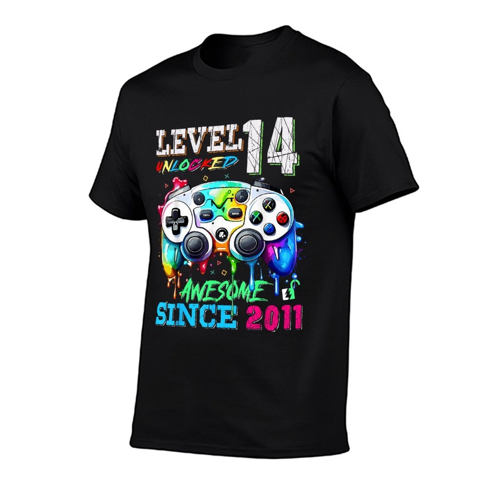 14th Birthday Boy Level 14 Unlocked Awesome Since 2011  Stretchy T-Shirt