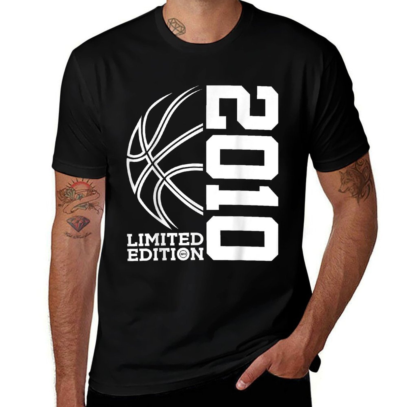 15th BIRTHDAY BASKETBALL LIMITED EDITION 2010  Ribbed Collar T-Shirt