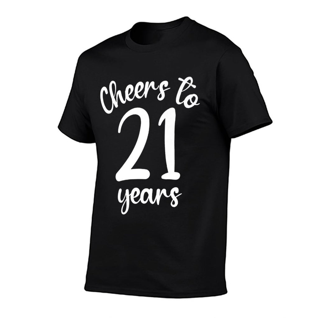 21st Birthday Cheers To 21 Years Twenty First Birthday Premium  High-quality Stitching T-Shirt
