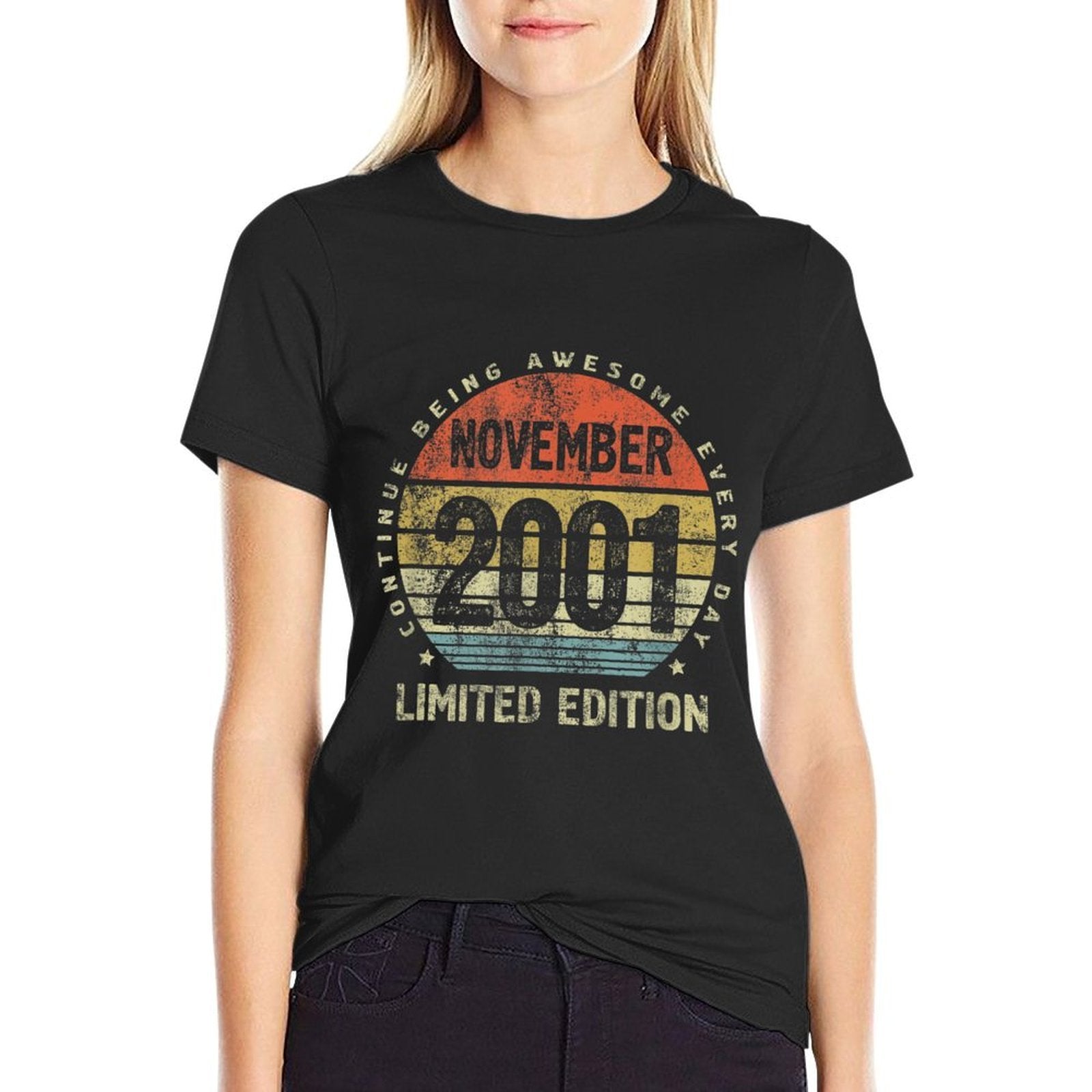 21st Birthday Ideas for Son Or Daughter - Born in 2001  Vintage-inspired T-Shirt