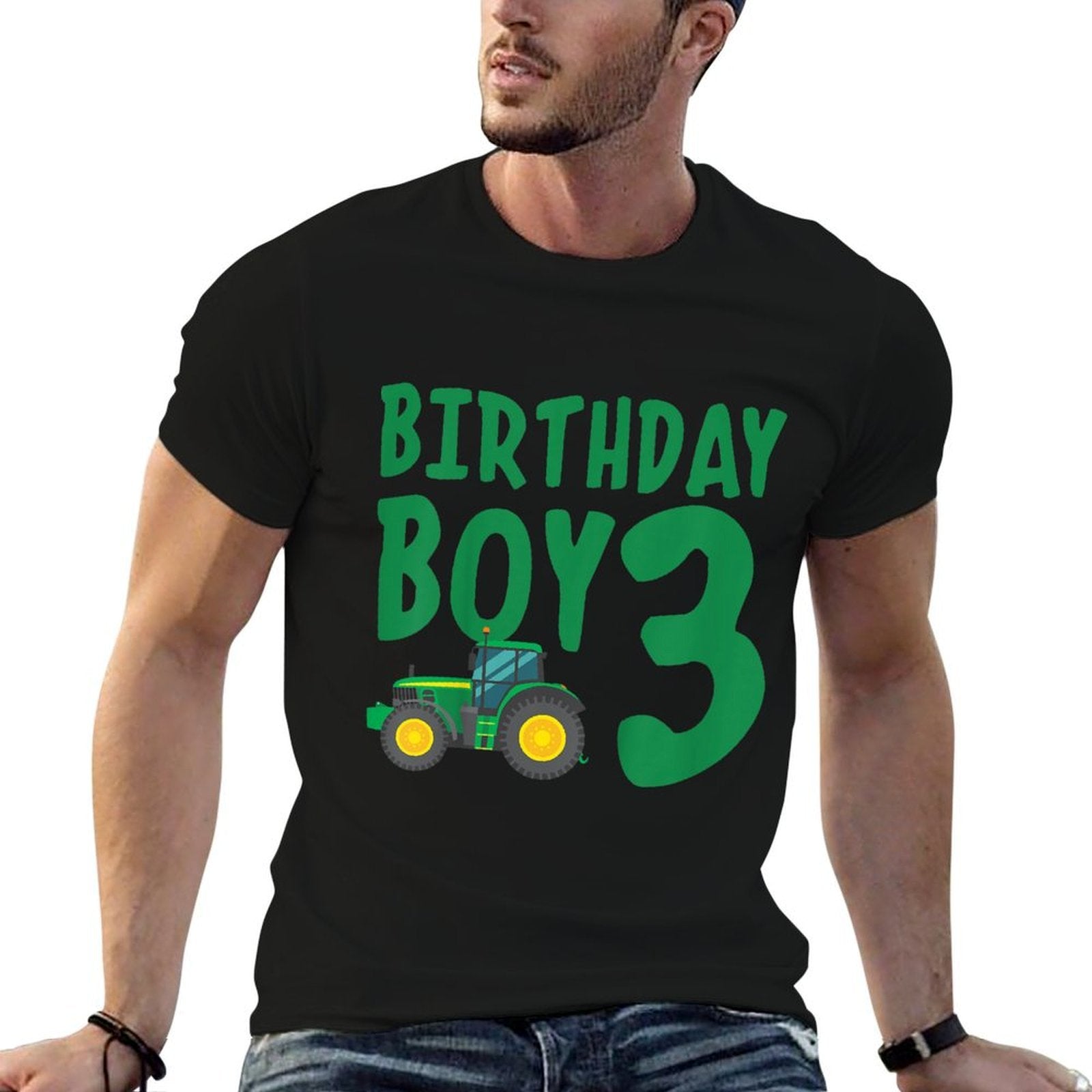 3rd Birthday Farm Tractor Three Years Old Birthday Gift Comfortable T-Shirt