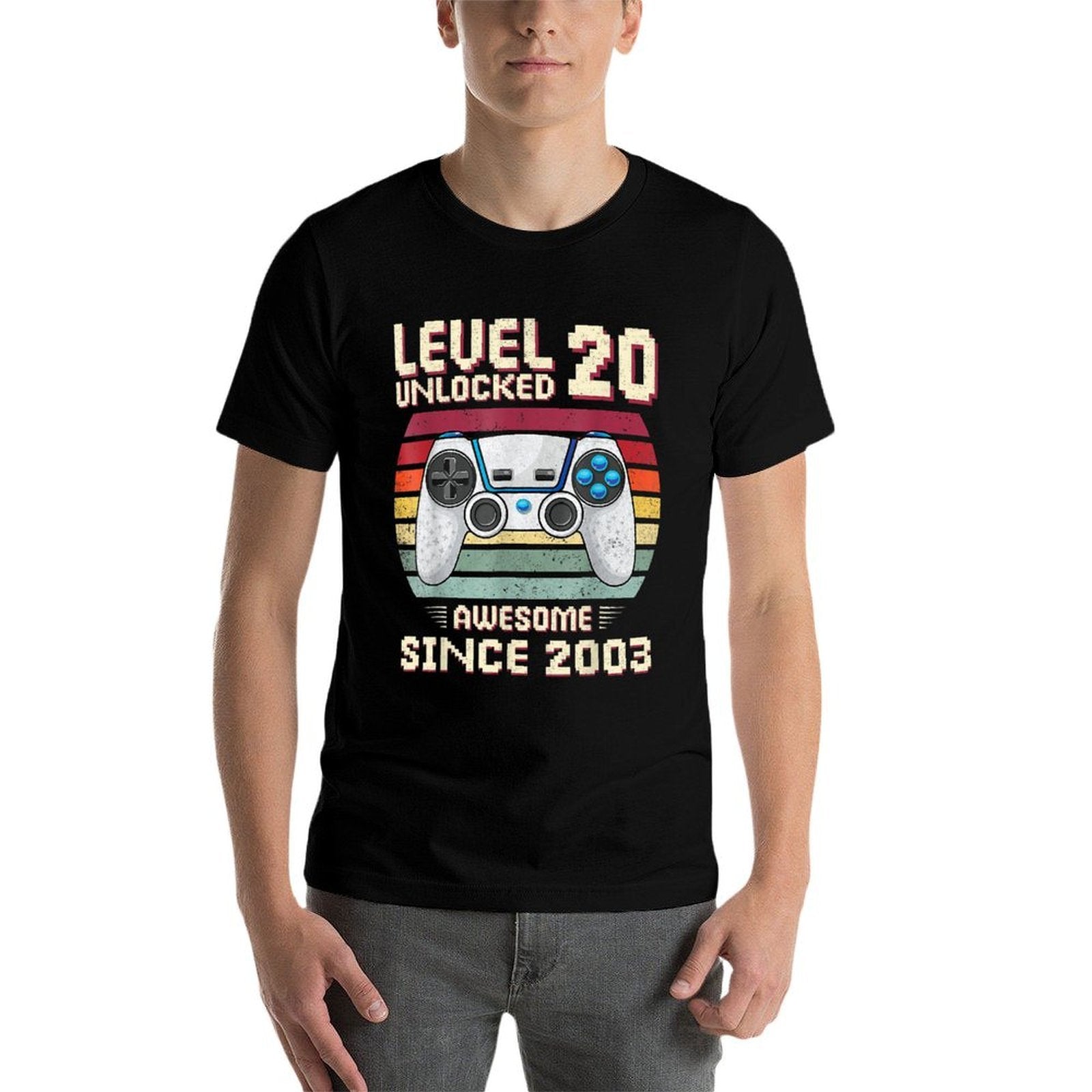 20 Birthday Decorations Gamer Men Video 2003 20th Birthday  Vintage-inspired T-Shirt