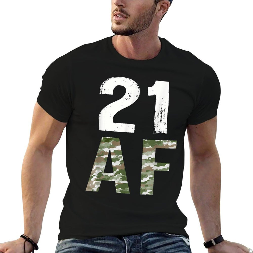 21 Legal AF 21st Birthday Military Shirt  Graphic-printed T-Shirt