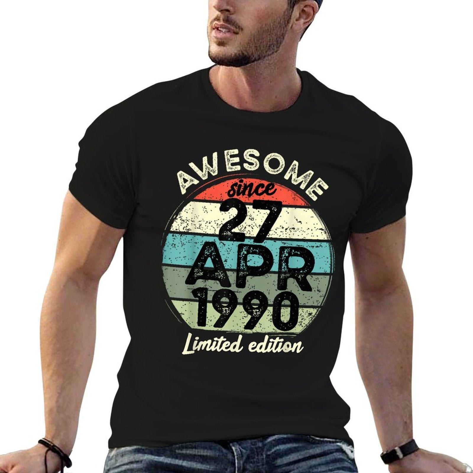 27 April 1990 35th Birthday 35 Year Old 2025 Birthday  Lightweight T-Shirt
