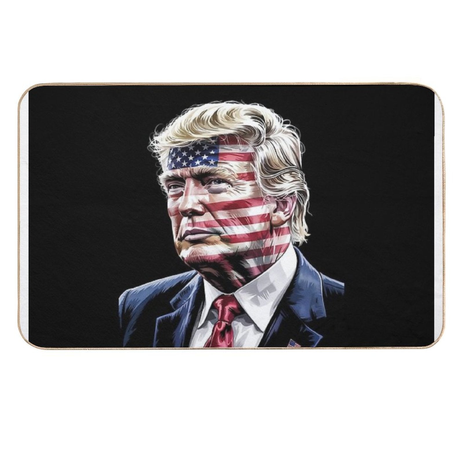 Donald Trump Portrait Face USA Flag 4th July 2025-  Versatile Bath Mat