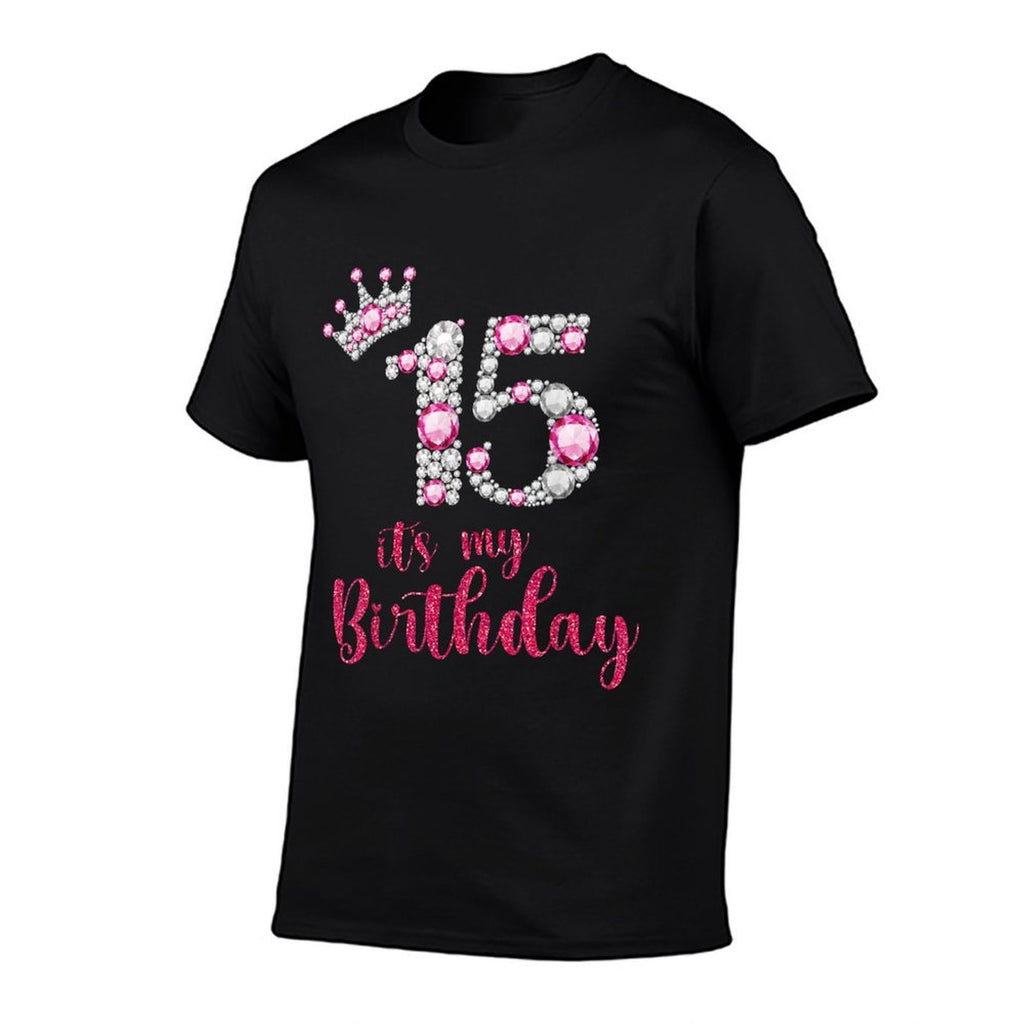 15 It's My Birthday 15th Birthday 15 Years Old Bday  Heathered Texture T-Shirt