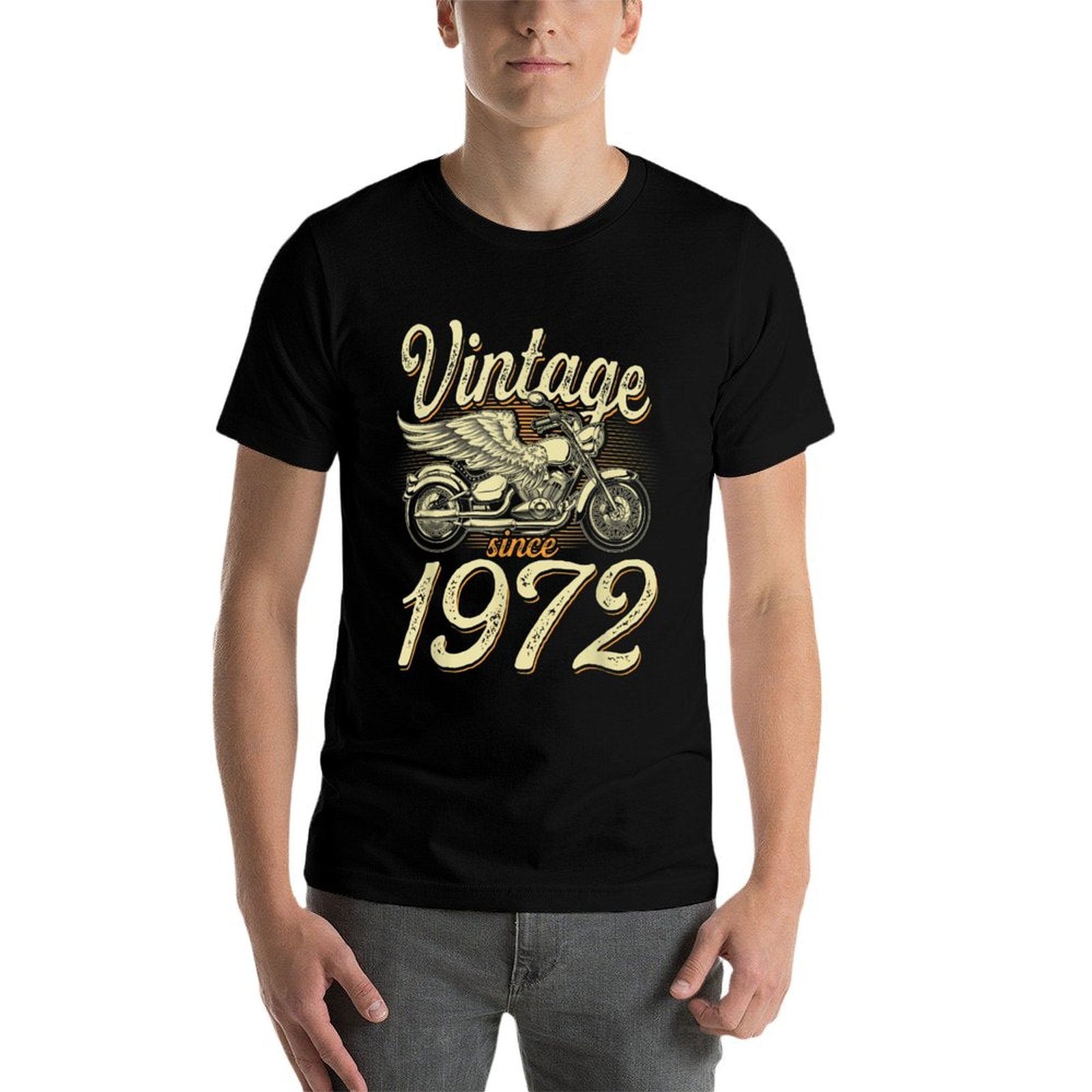 1972 Vintage Motorcycle Biker Funny 50th Birthday  Cotton T-Shirt