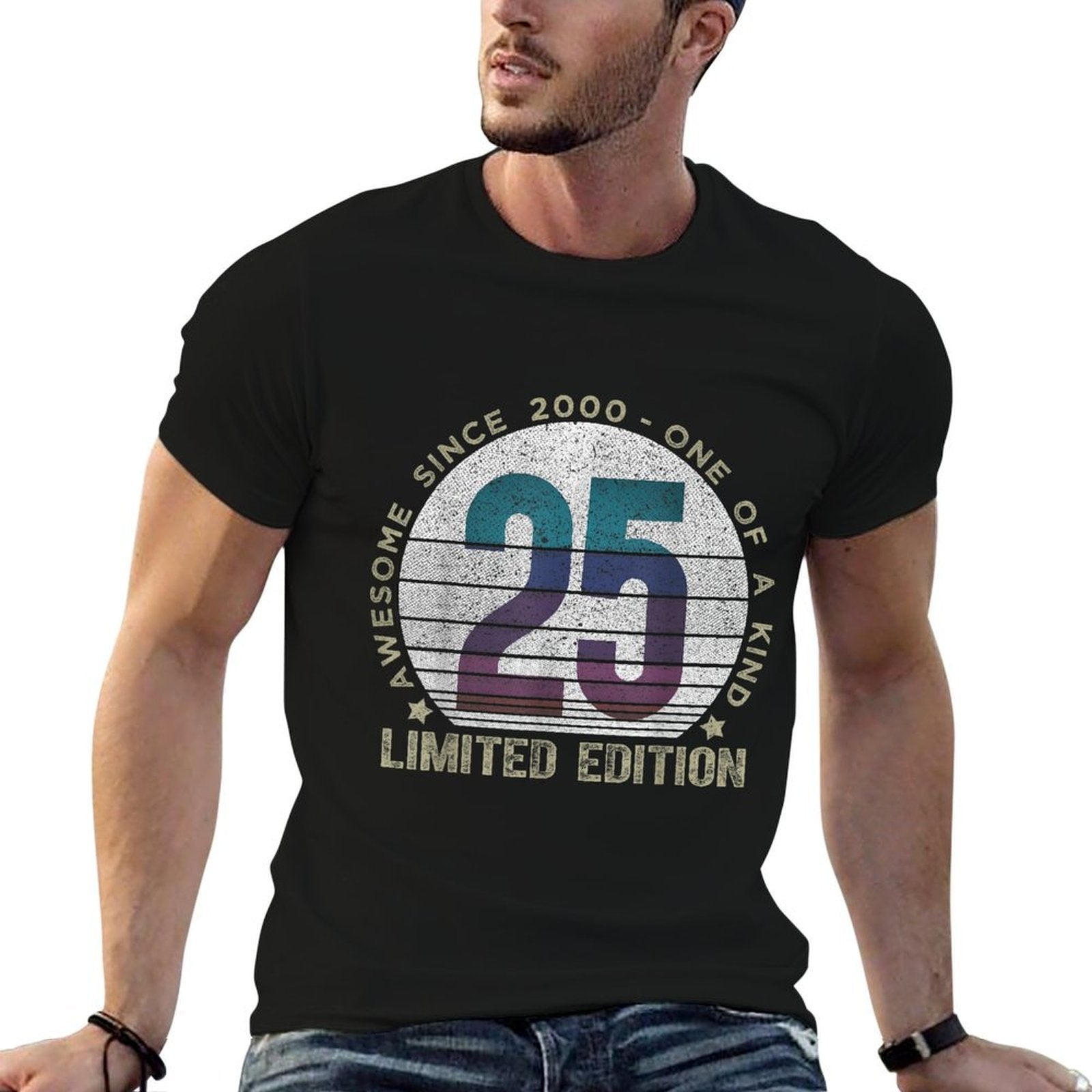 25 Year Old Gifts Vintage 2000 Limited Edition 25th Birthday  Heathered Texture T-Shirt