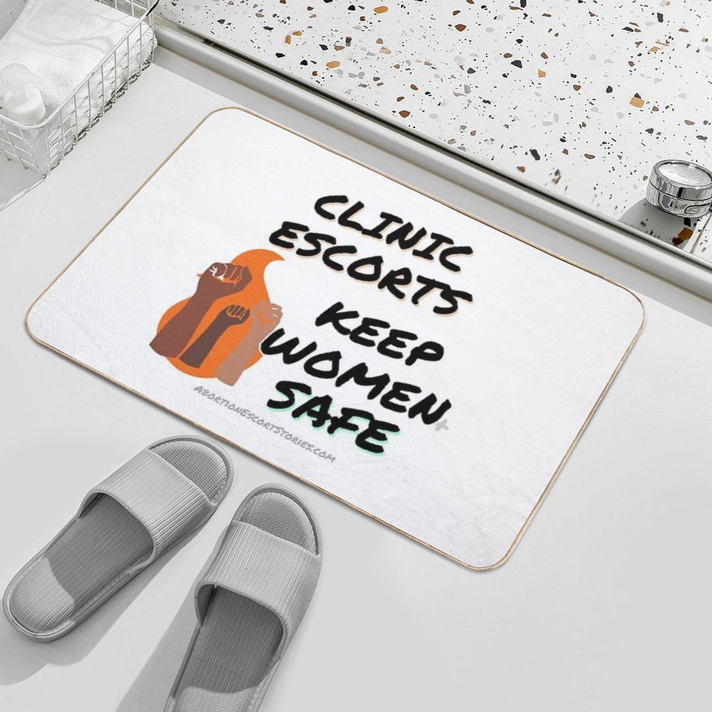 Clinic Escorts Keep Women+ Safe – Flame And Fists Design  Non-Slip Bath Mat
