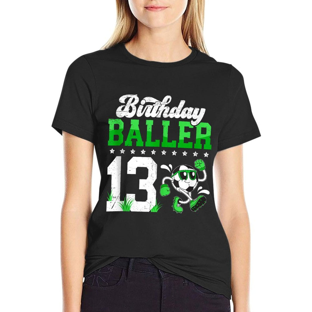 13th Soccer Birthday Party Thirteen Year Old Soccer Player  Quick-drying T-Shirt