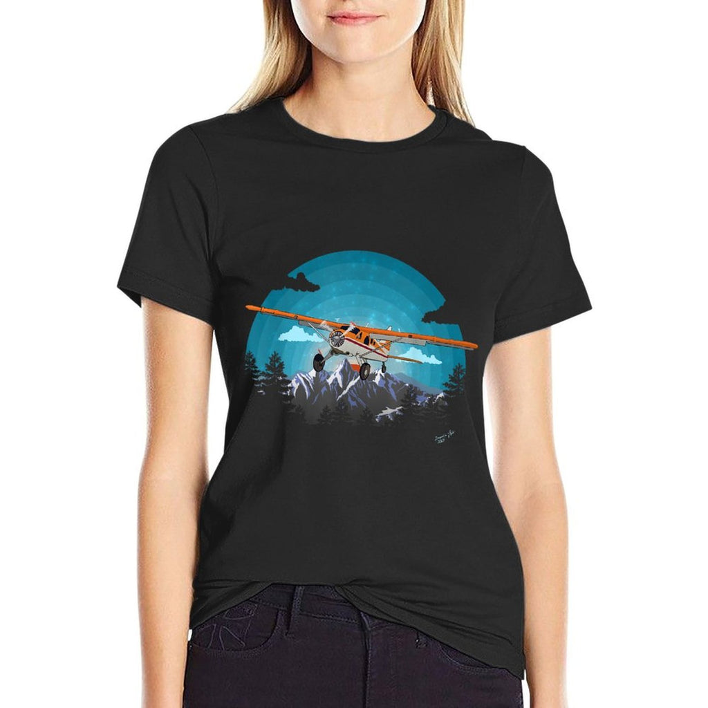 &#34;Twilight Flight&#34;  Beaver Bushplane Airplane Flying Pilot  Wrinkle-resistant T-Shirt