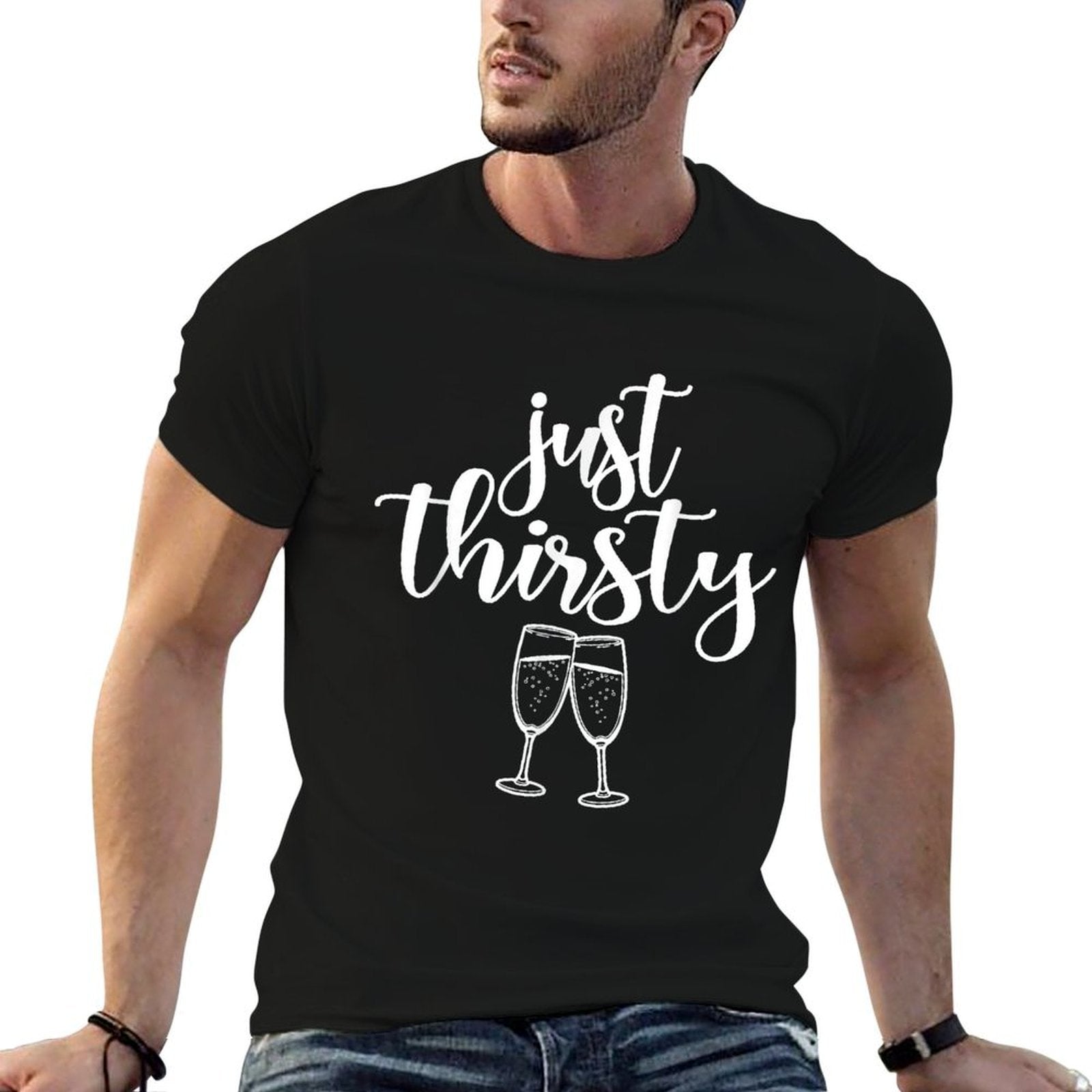 30th Birthday Women, Just Thirsty, Thirty & Thirsty, Group  Heathered Texture T-Shirt