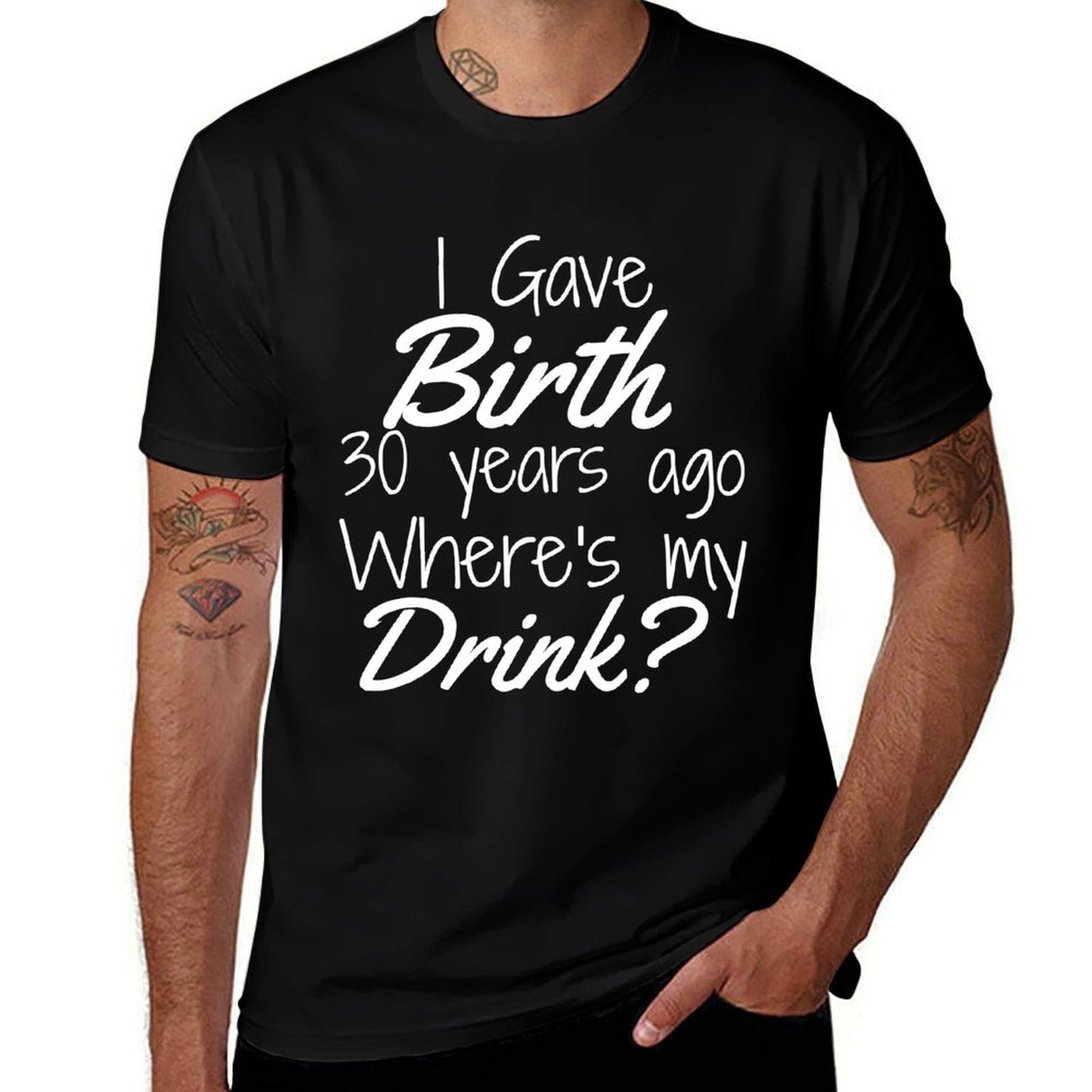 30th Birthday Mom Son Daughter 30 Year Old Gift Drink  Stretchy T-Shirt