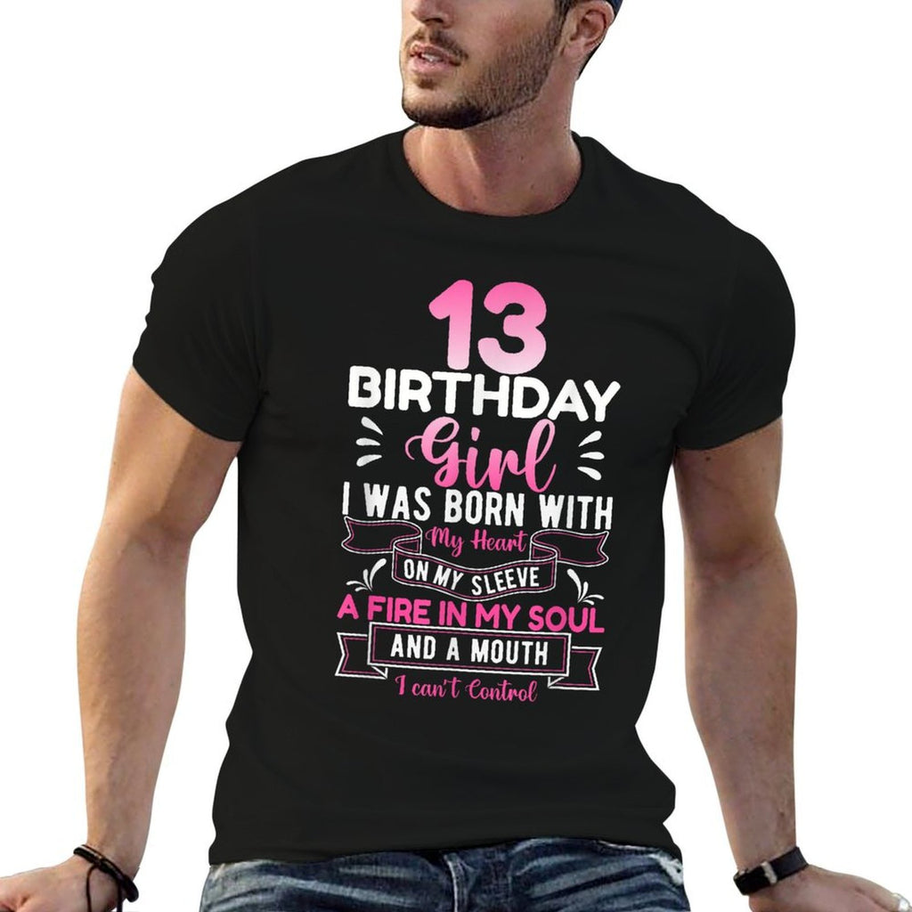 13th Birthday 13 Years Girls Funnynager Birthday  Oversized Silhouette T-Shirt