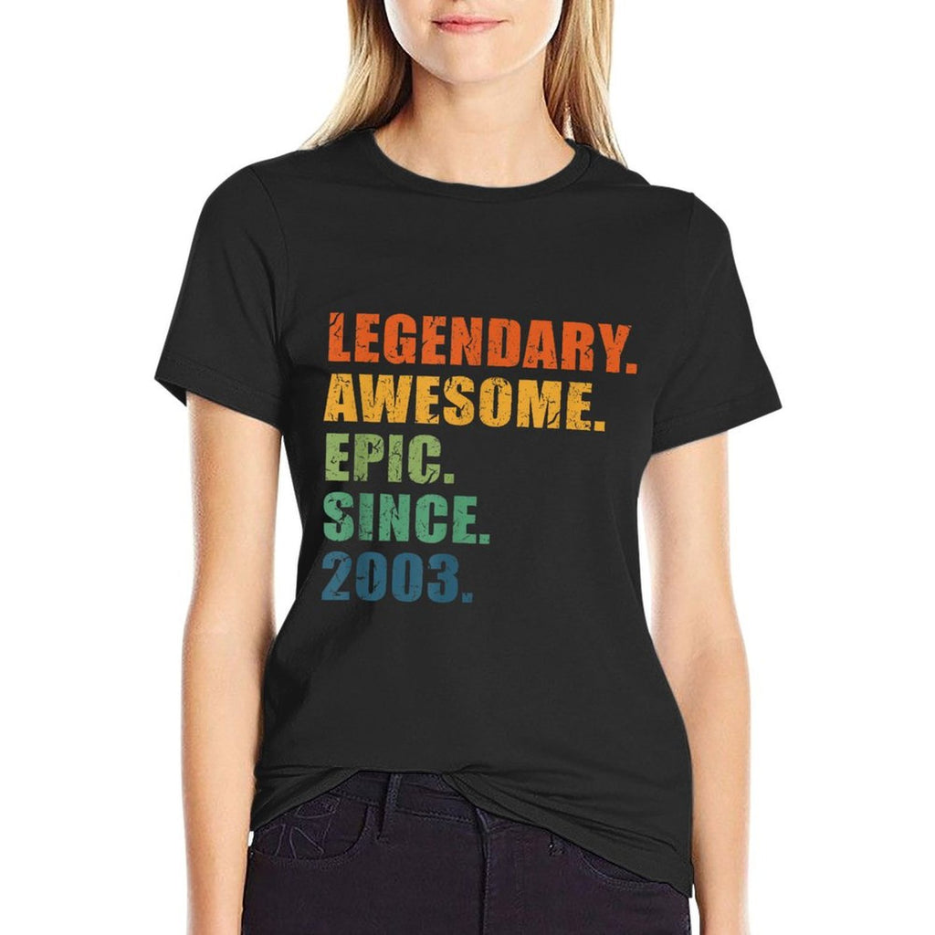 2003 For Men Women 21 Year Anniversary 21st Birthday  Summer-ready Fabric T-Shirt