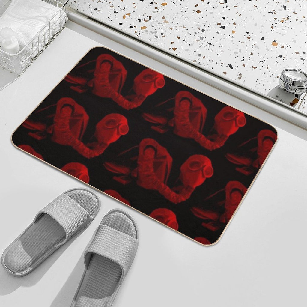 IP-4 Gas Mask Red  Fade-Resistant Bath Mat