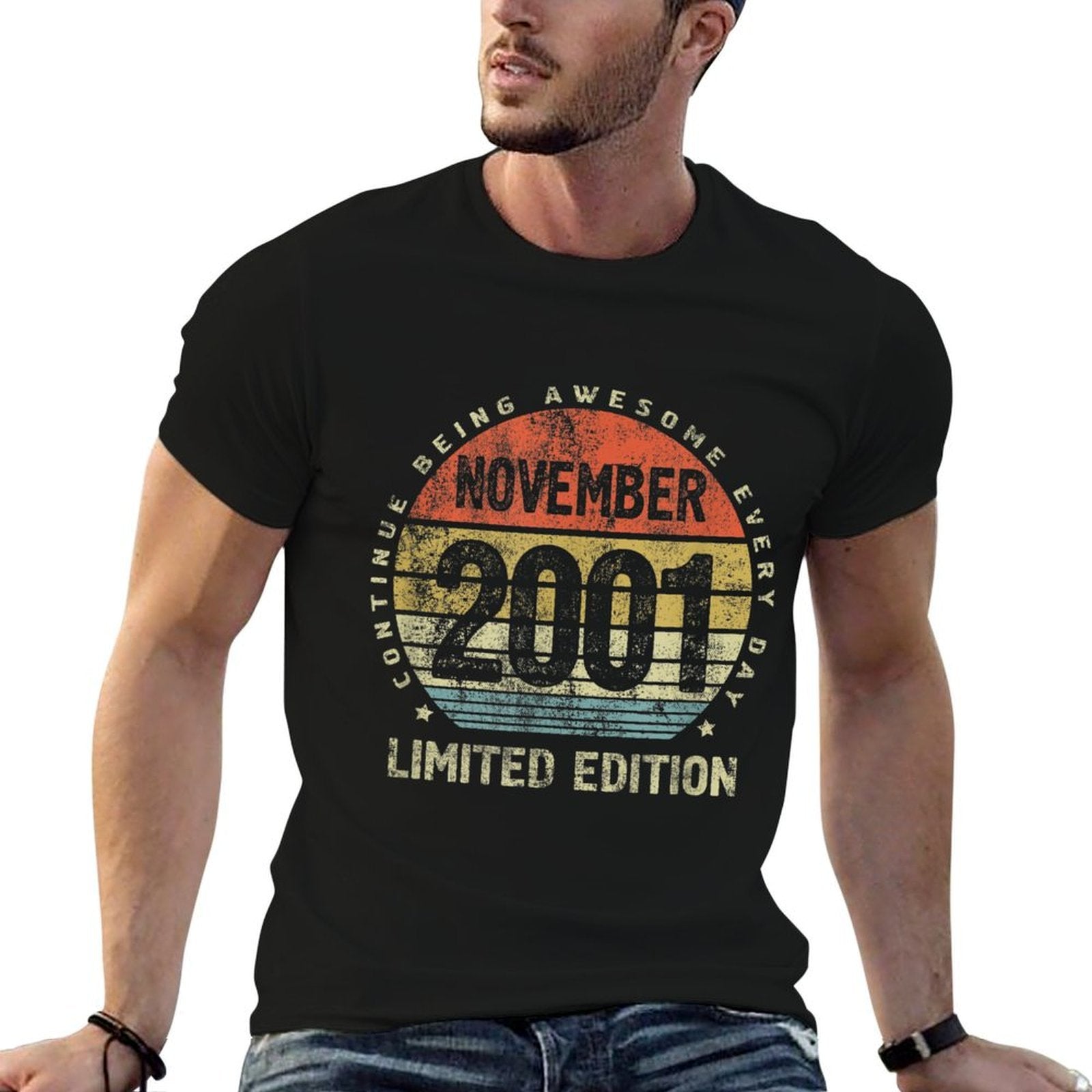 21st Birthday Ideas for Son Or Daughter - Born in 2001  Vintage-inspired T-Shirt