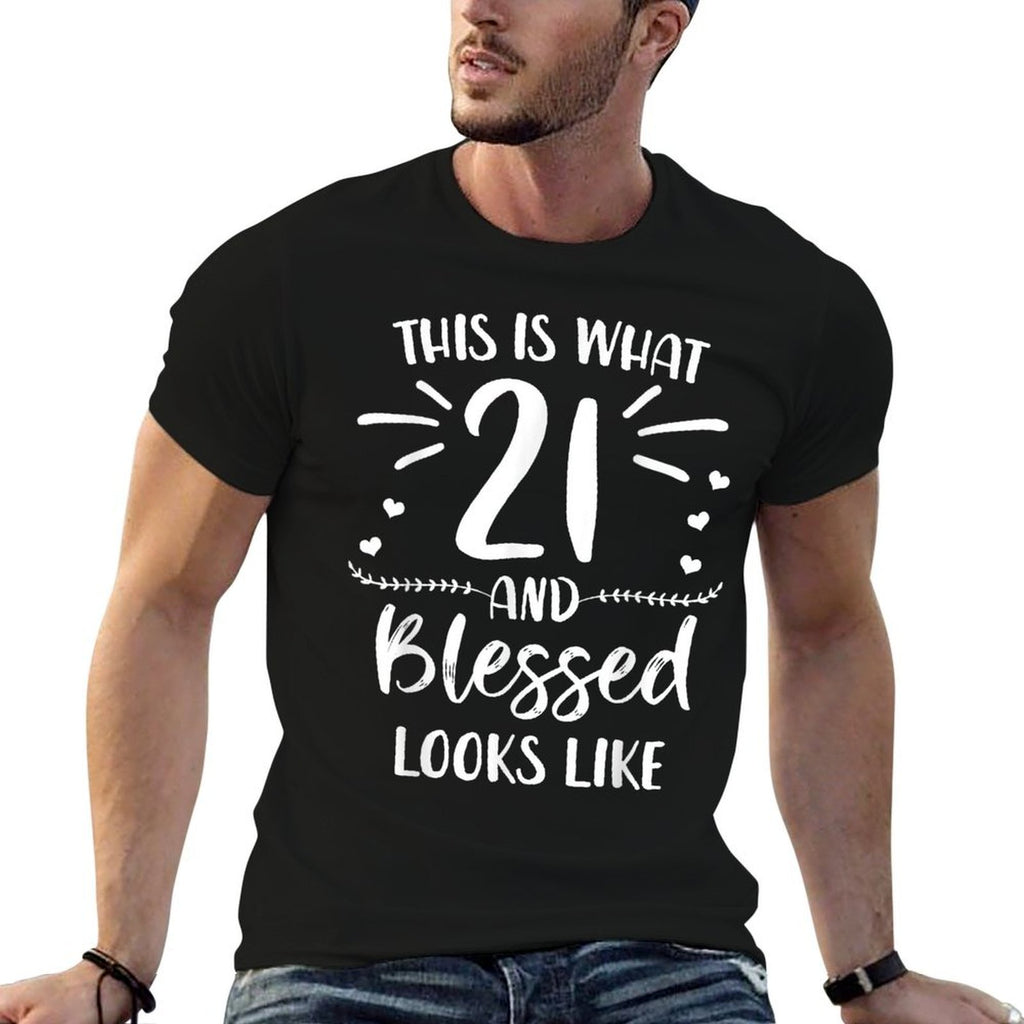 21 And Blessed 21st Birthday Christian Cute Religious  Versatile T-Shirt