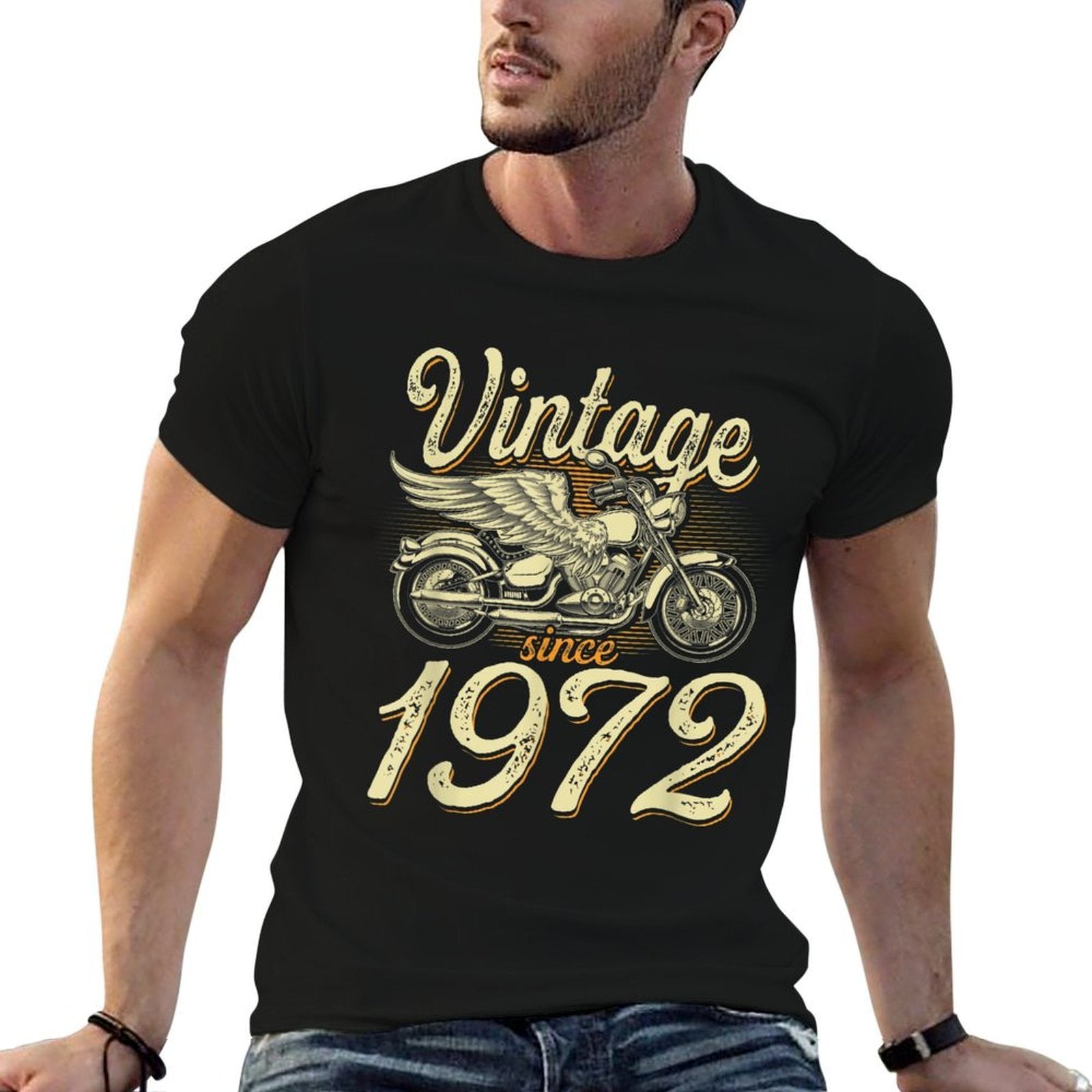 1972 Vintage Motorcycle Biker Funny 50th Birthday  Cotton T-Shirt