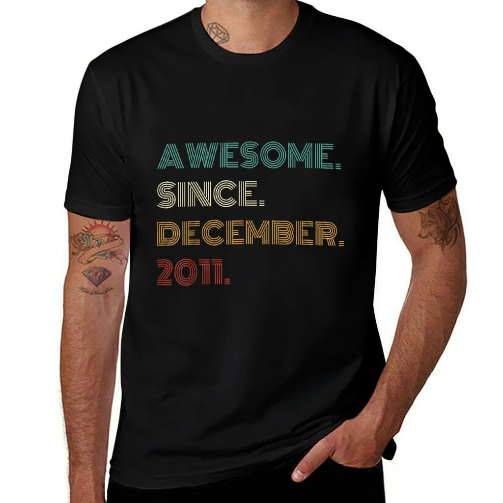 14 Years Old Awesome Since December 2011 14th Birthday  Cotton T-Shirt