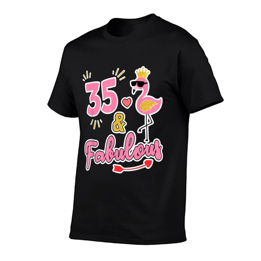 35 And Fabulous - 35 Years Old Gift - 35th Birthday  Heathered Texture T-Shirt