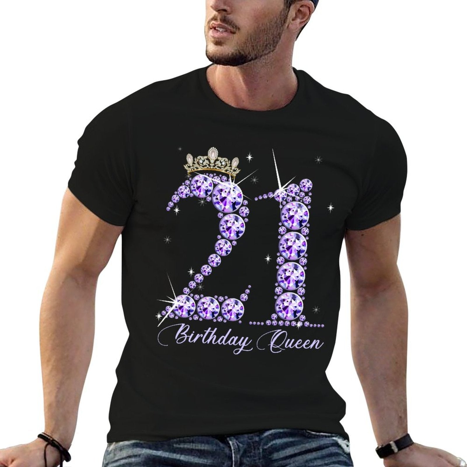 21 Year Old Its My 21st Birthday Queen Diamond Heels Crown  Relaxed-fit T-Shirt