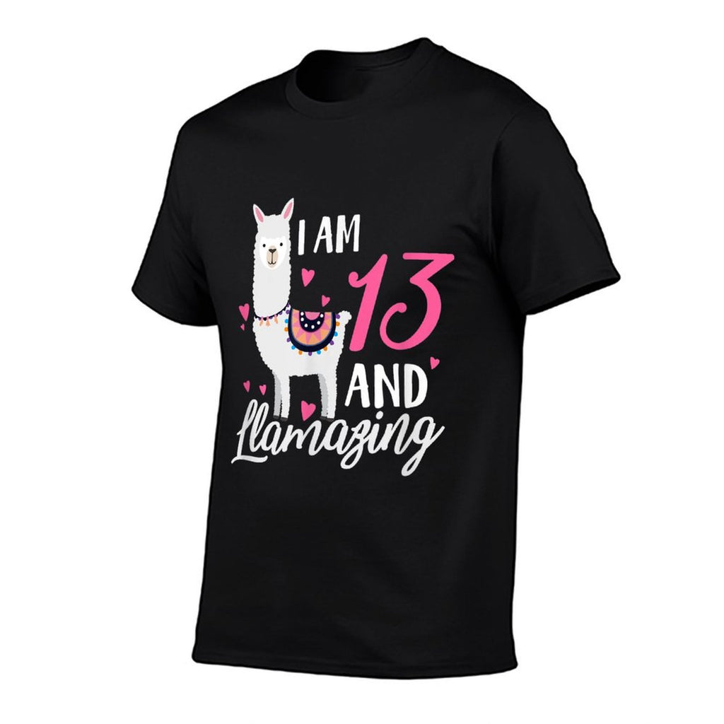 13th Birthday Thirteen Years Old Funny I Am 13 And Llamazing  Moisture-wicking T-Shirt