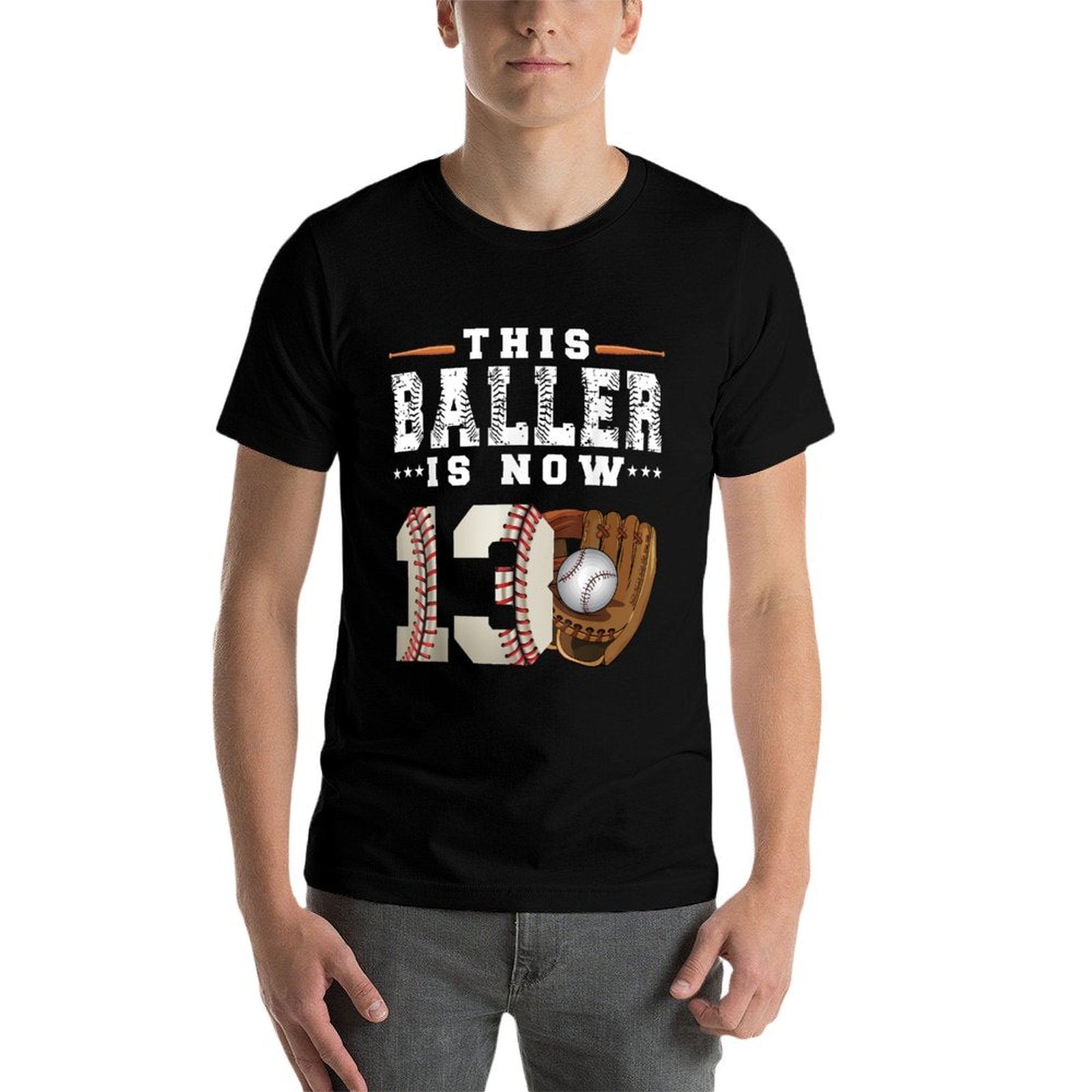 13 Years This Baller Is Now 13 Kids Baseball 13th Birthday  Vintage-inspired T-Shirt