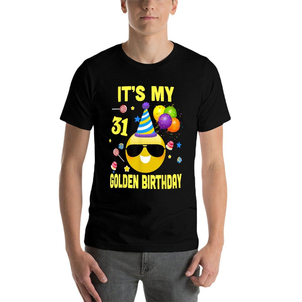 31st Birthday Gifts It's My Golden Birthday 31 Years Old WY2  Heathered Texture T-Shirt