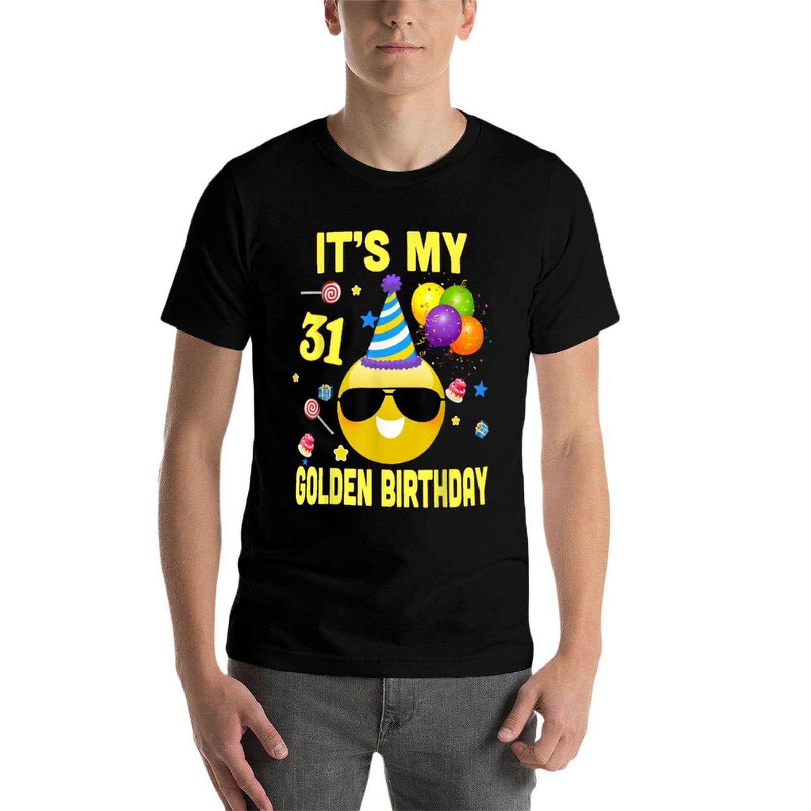 31st Birthday Gifts It's My Golden Birthday 31 Years Old WY2  Heathered Texture T-Shirt