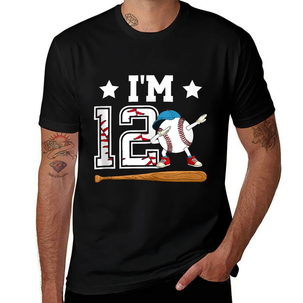 12th Baseball Birthday Twelve Year Old Baseball Player  Slim-fit Cut T-Shirt