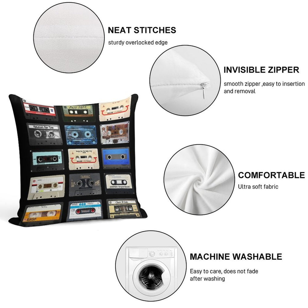 #Music Soft Fade-Resistant Throw Pillow