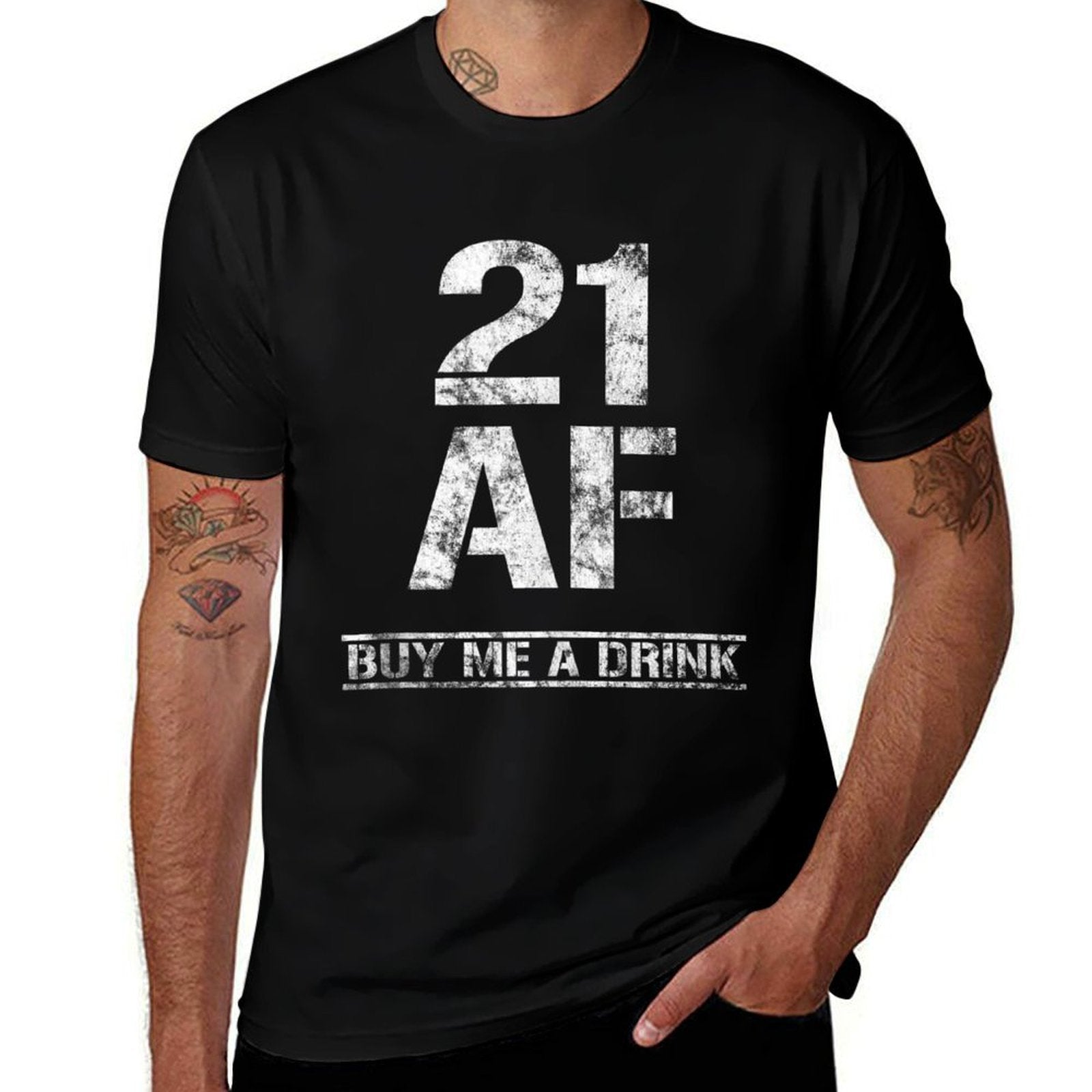 21 AF Buy Me A Drink Outfit Funny 21st Birthday Party Gift  Stretchy T-Shirt