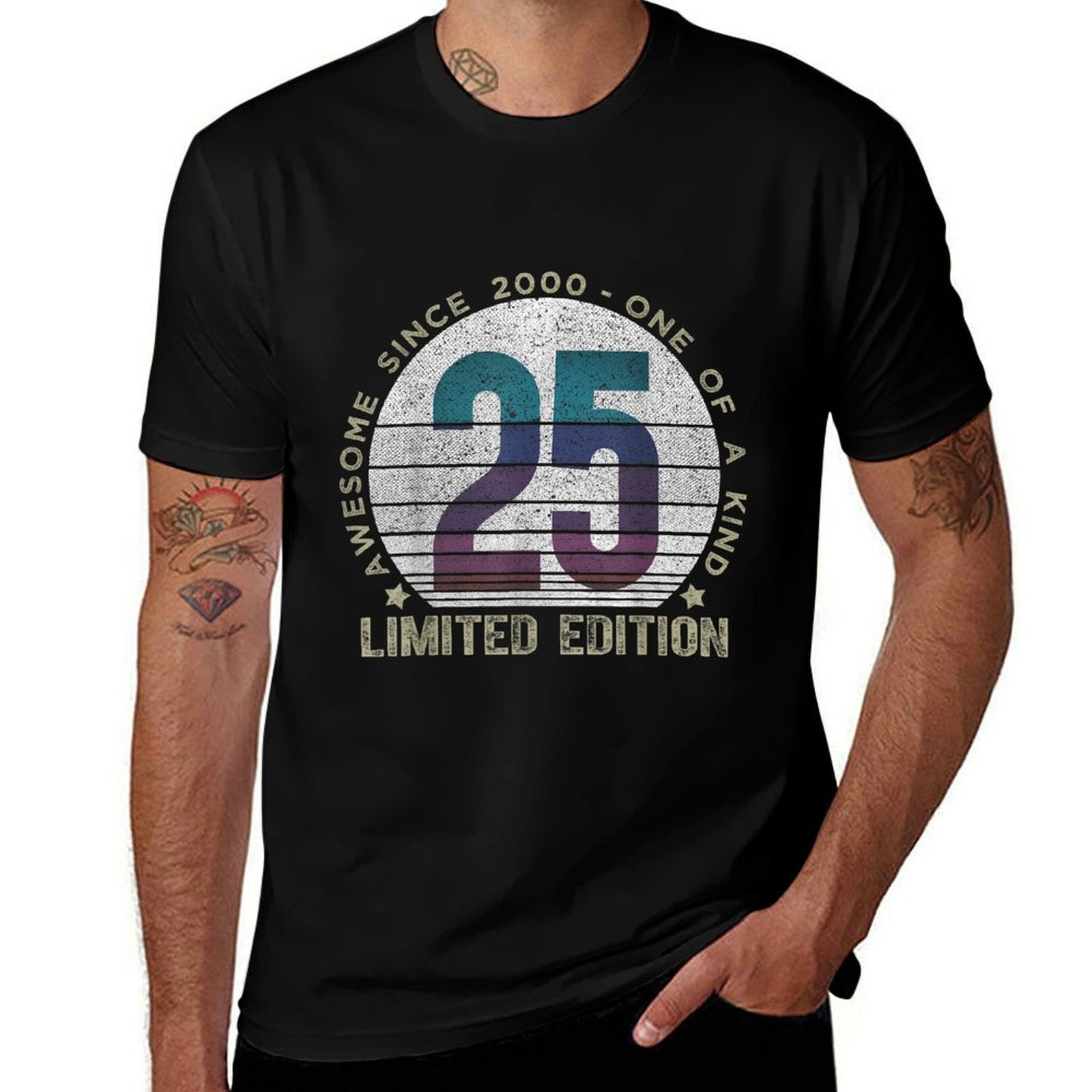 25 Year Old Gifts Vintage 2000 Limited Edition 25th Birthday  Heathered Texture T-Shirt