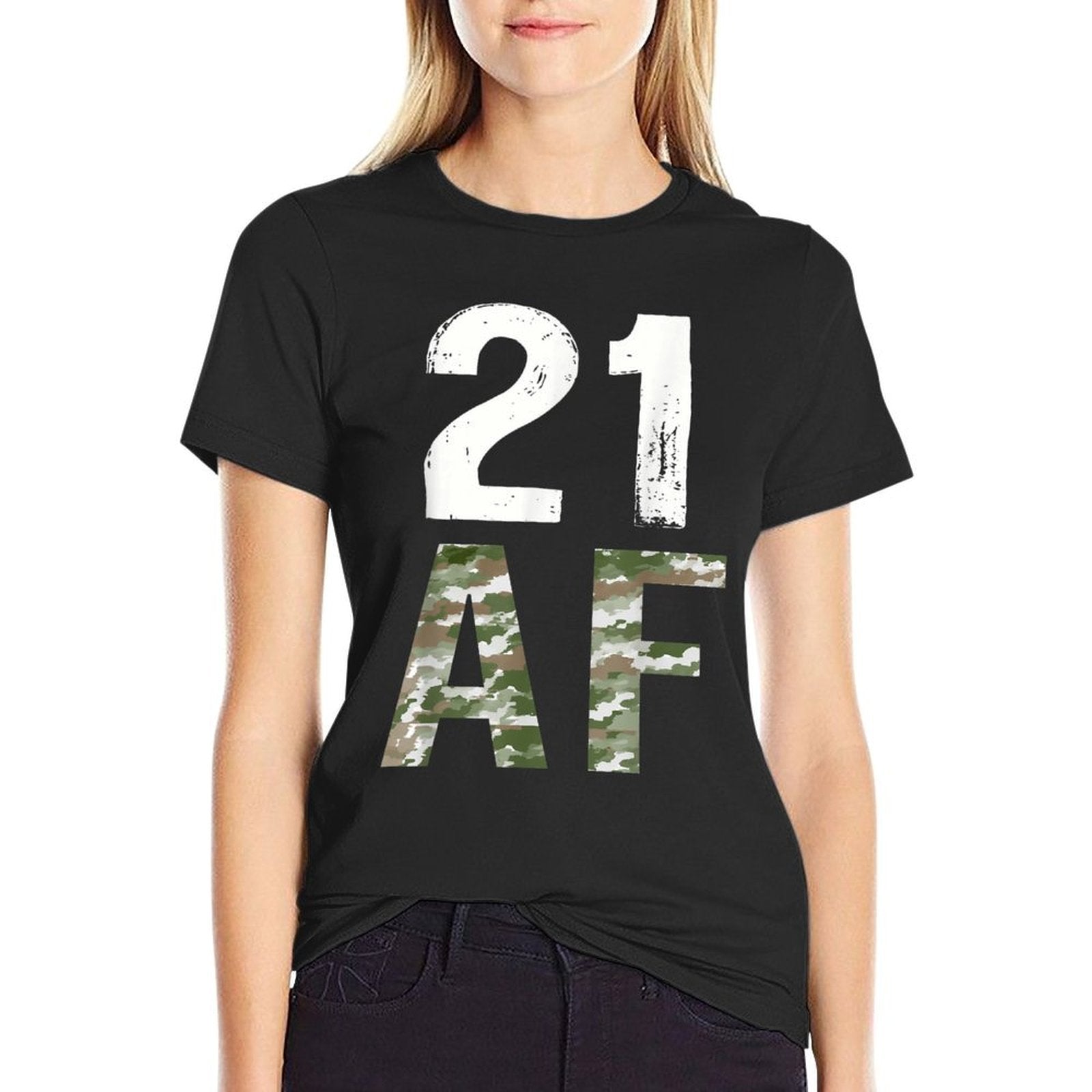 21 Legal AF 21st Birthday Military Shirt  Graphic-printed T-Shirt