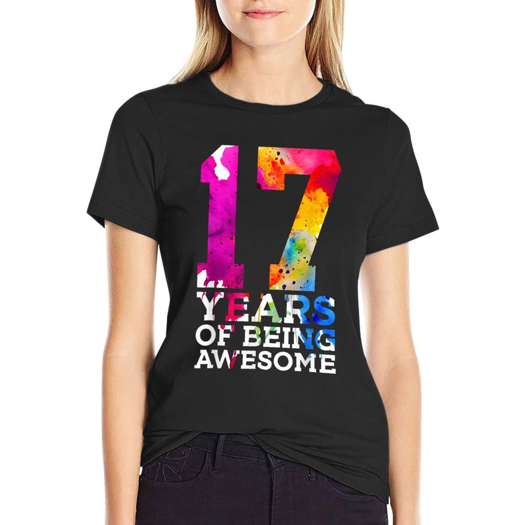 17 YEARS OF BEING AWESOME 17TH BIRTHDAY  Slim-fit Cut T-Shirt