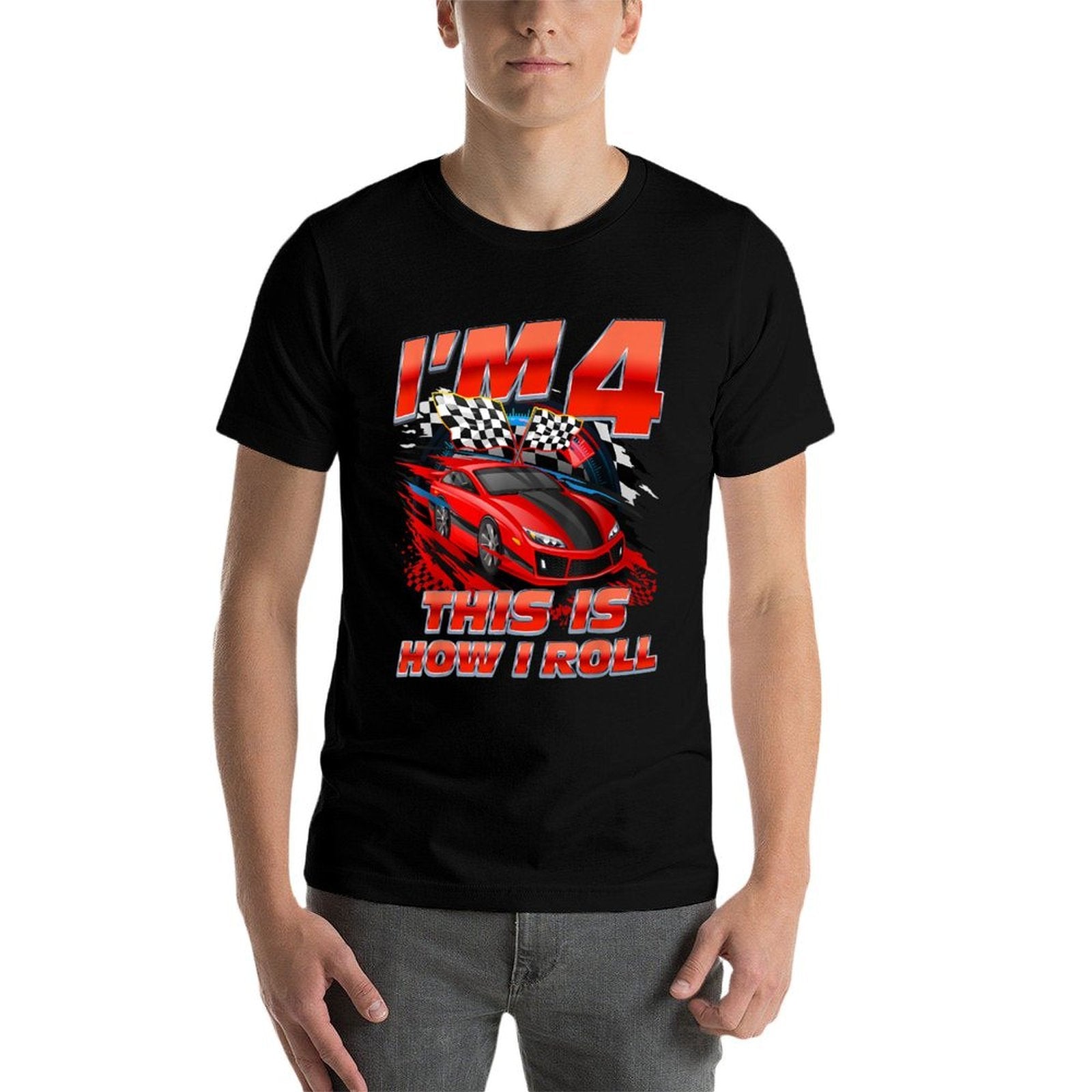 4 Year Old Race Car 4th Birthday Racecar Racing Boy Kids  Odor-resistant T-Shirt