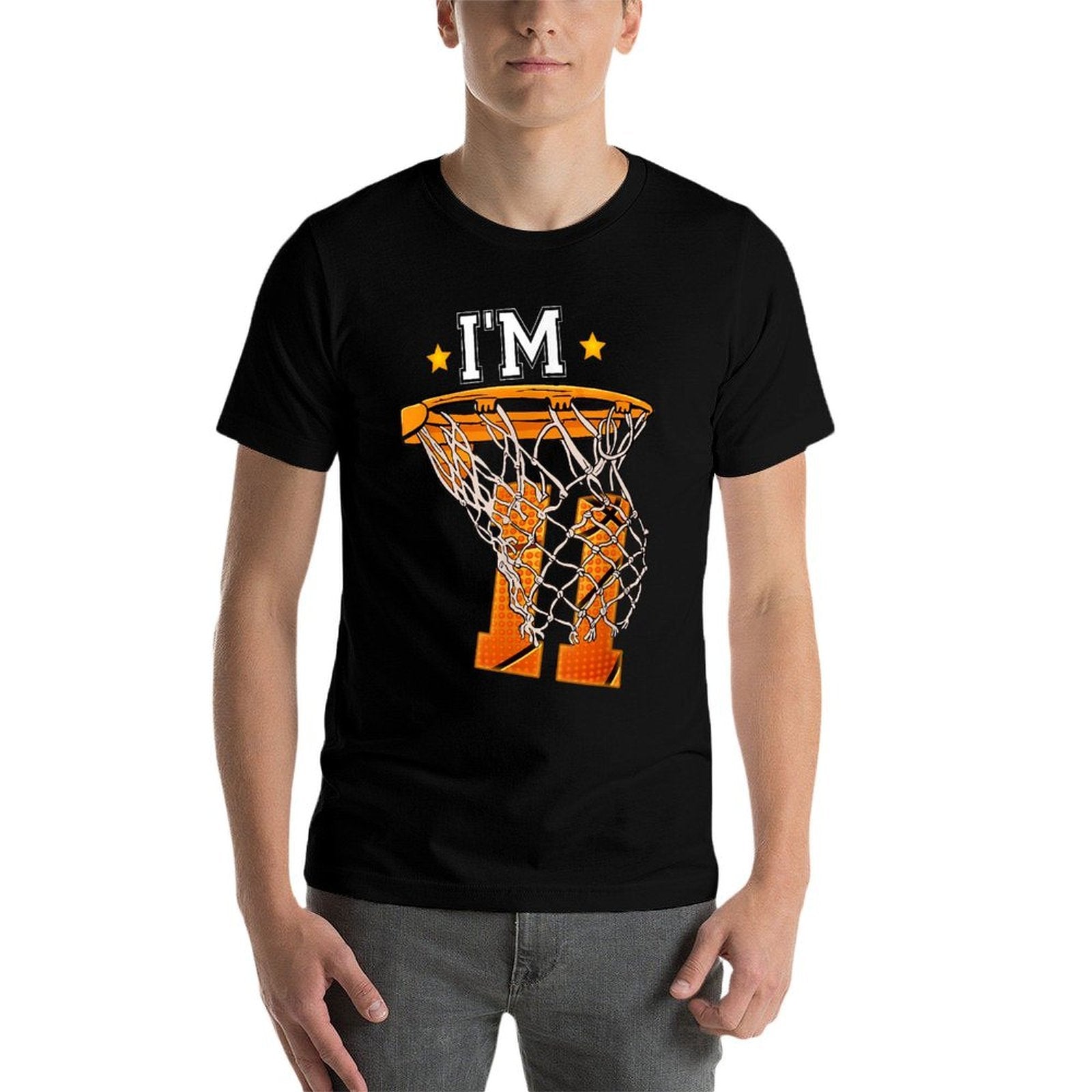11th Birthday Basketball I'm 11 Boy Girl 11th Birthday  Polyester Blend T-Shirt