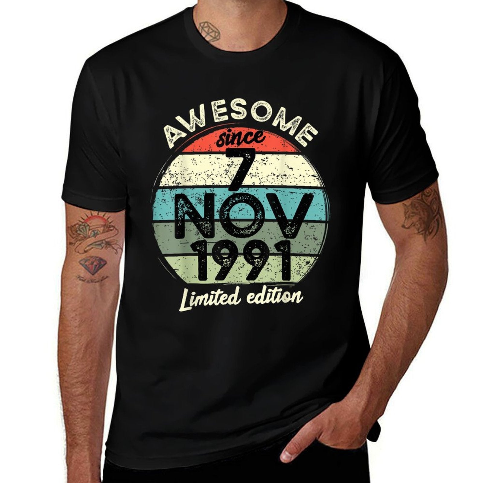 30 Year Old Birthday 7 November 1991 30th Birthday  Trendy Pattern T-Shirt