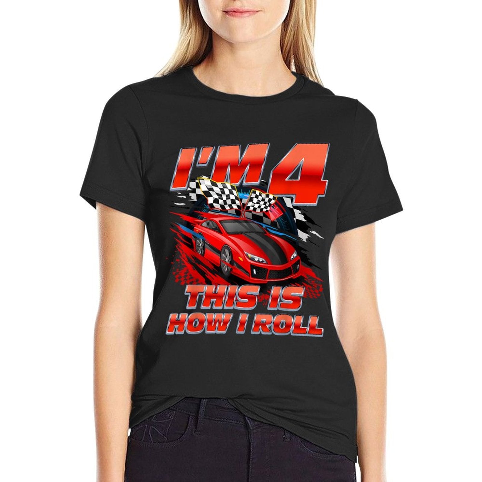 4 Year Old Race Car 4th Birthday Racecar Racing Boy Kids  Odor-resistant T-Shirt