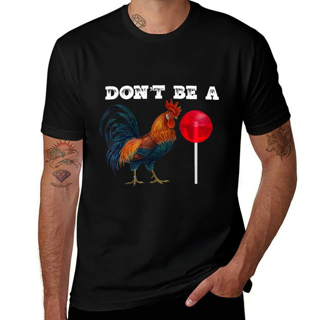 #Premium Rooster Lollipop  Rolled Sleeves T-Shirt