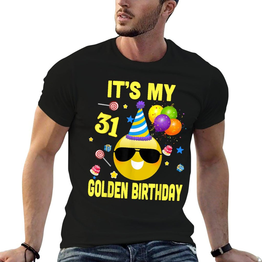 31st Birthday Gifts It's My Golden Birthday 31 Years Old WY2  Heathered Texture T-Shirt