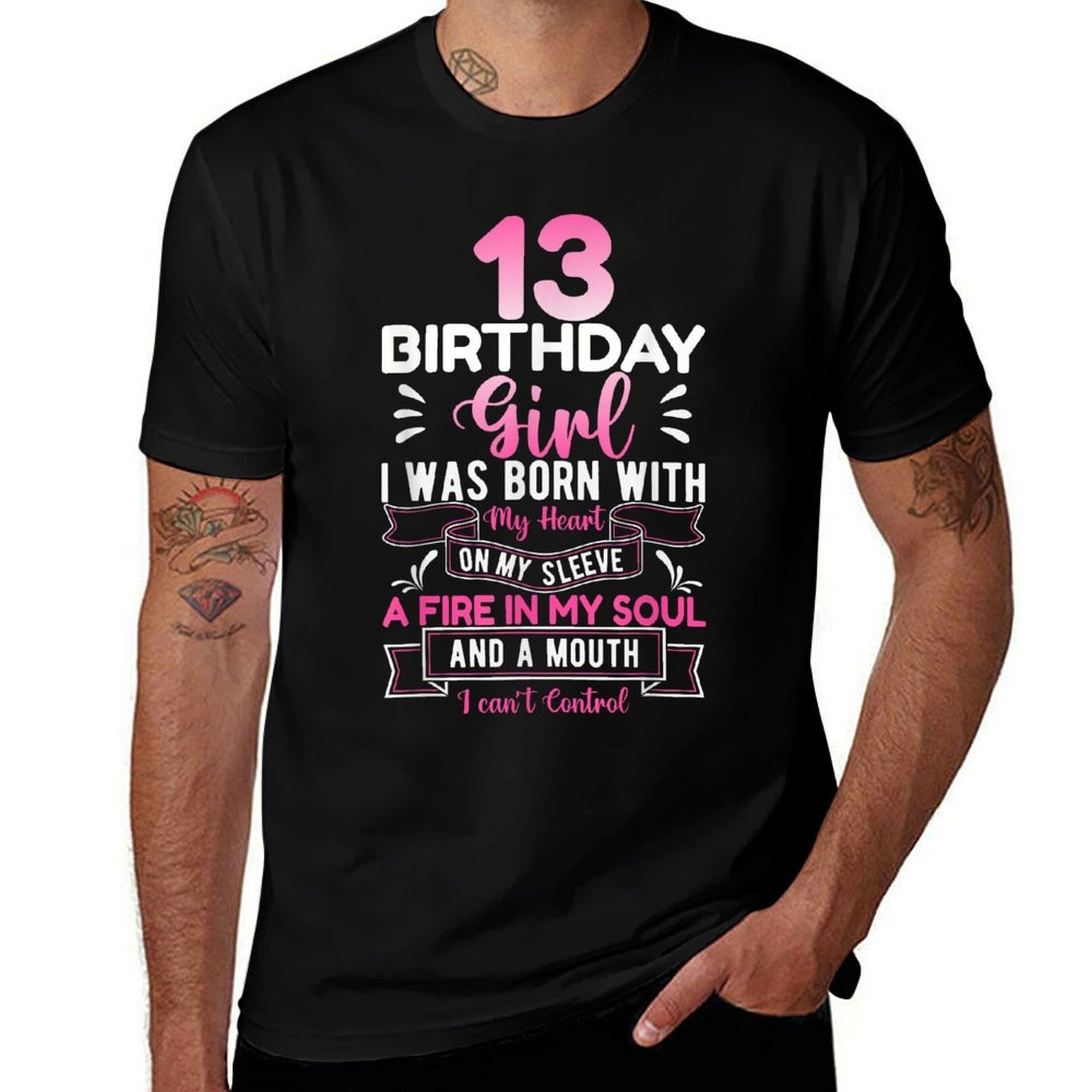 13th Birthday 13 Years Girls Funnynager Birthday  Oversized Silhouette T-Shirt