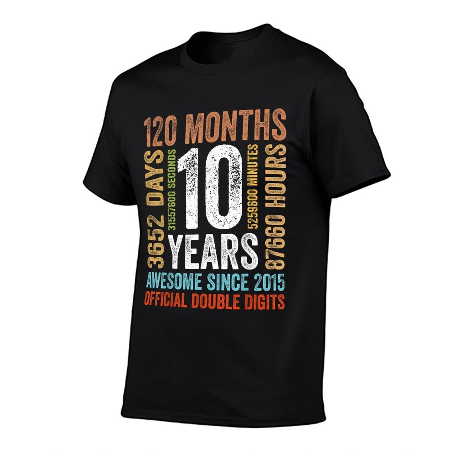 10th Birthday Ten 10 Years Old Since 2015 Double Digits Bday  Trendy Pattern T-Shirt