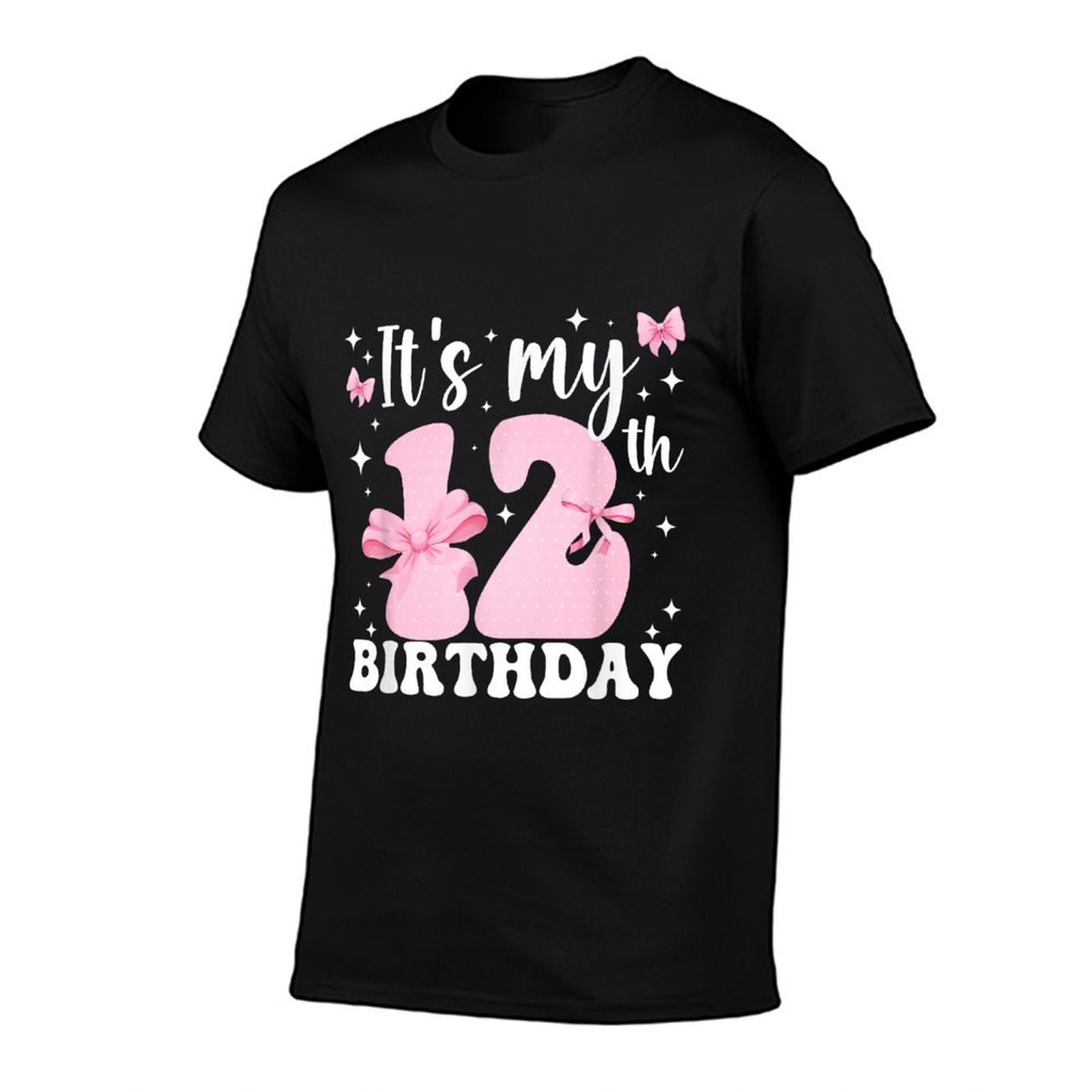 12th Coquette Themed Birthday Twelve Year Old Girl Bow  Heathered Texture T-Shirt