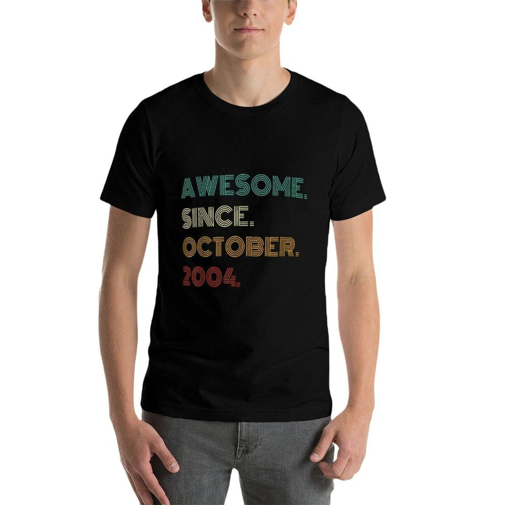 21 Years Old Awesome Since October 2004 21st Birthday  Rolled Sleeves T-Shirt
