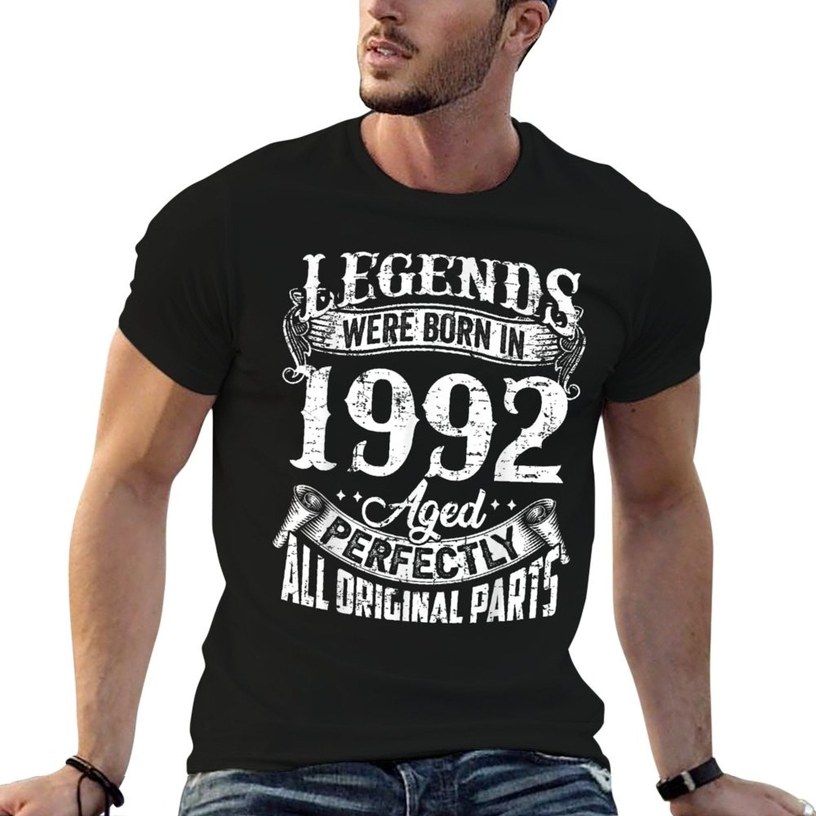 30 Years Old Vintage Legends Born In 1992 30th Birthday  High-quality Stitching T-Shirt