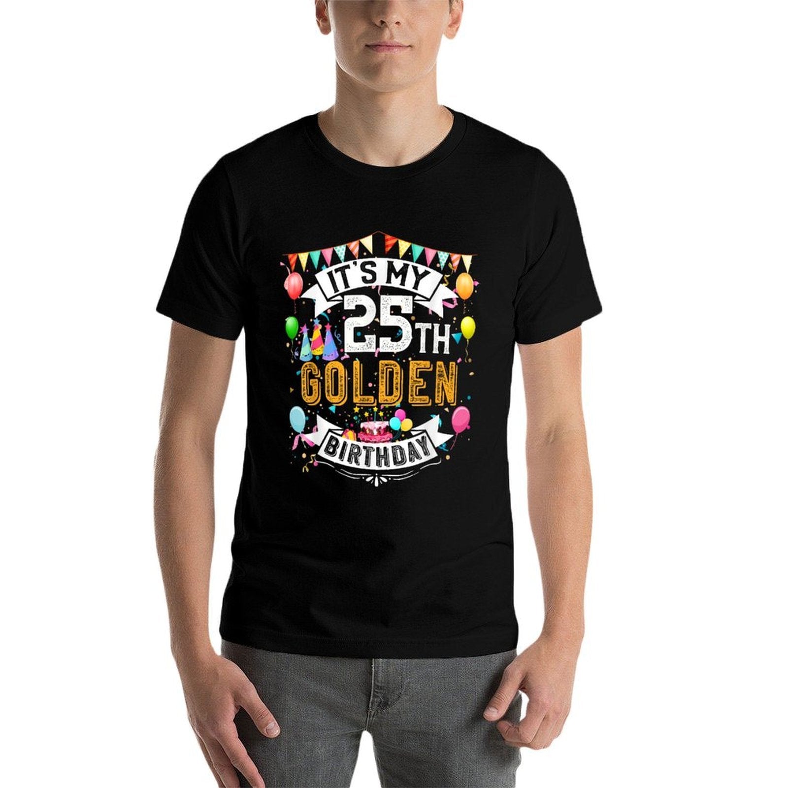 25th Birthday It's My 25th Golden Birthday Vintage  High-quality Stitching T-Shirt