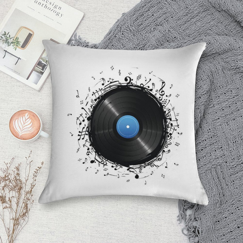 33 Vinyl Record Music Notes Soft Home Decor Throw Pillow
